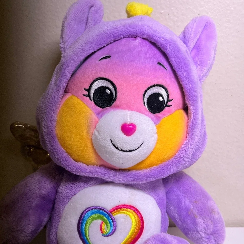 Care Bears 9in‎ Togetherness Bear Pegasus Plush Purple Rainbow Gold Wings
